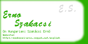 erno szakacsi business card